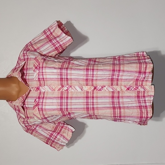 Cabela's Pink Plaid Buttondown Tee Size Medium - Picture 1 of 5